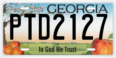 GA license plate PTD2127