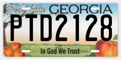 GA license plate PTD2128