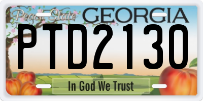 GA license plate PTD2130