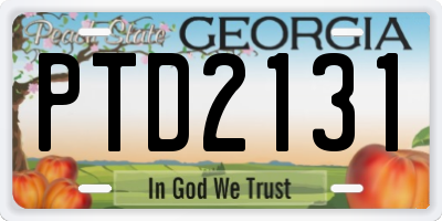 GA license plate PTD2131