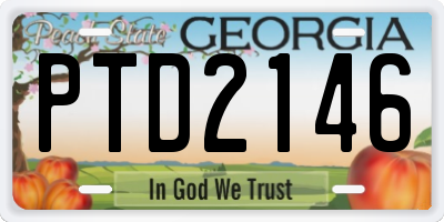 GA license plate PTD2146