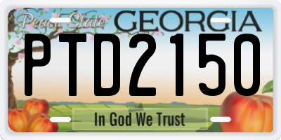 GA license plate PTD2150