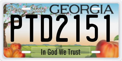 GA license plate PTD2151
