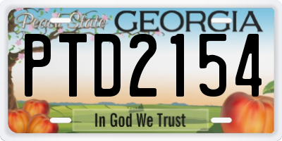 GA license plate PTD2154