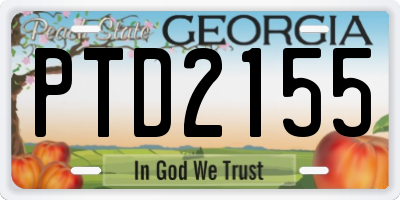 GA license plate PTD2155