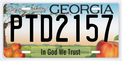 GA license plate PTD2157