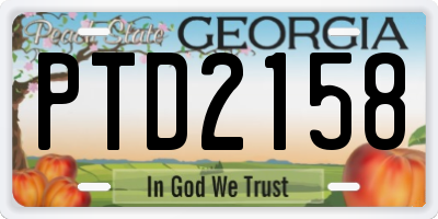 GA license plate PTD2158
