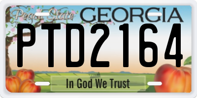 GA license plate PTD2164