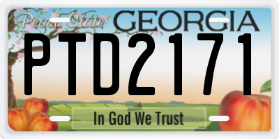 GA license plate PTD2171
