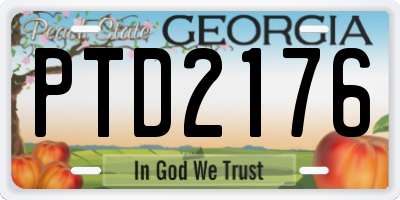 GA license plate PTD2176
