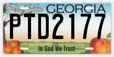 GA license plate PTD2177