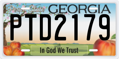 GA license plate PTD2179