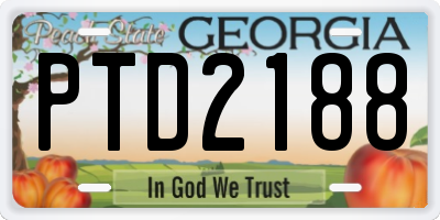 GA license plate PTD2188