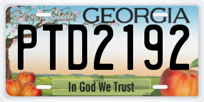 GA license plate PTD2192