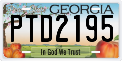 GA license plate PTD2195