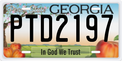 GA license plate PTD2197