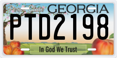 GA license plate PTD2198