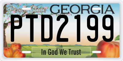 GA license plate PTD2199