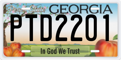 GA license plate PTD2201