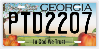 GA license plate PTD2207