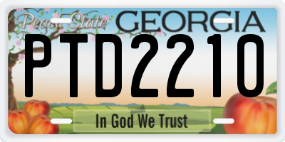 GA license plate PTD2210