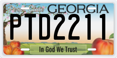 GA license plate PTD2211