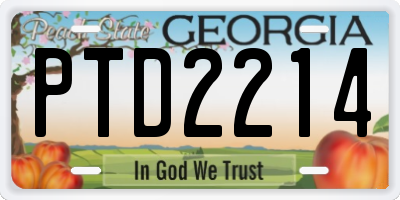 GA license plate PTD2214