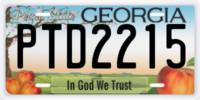 GA license plate PTD2215