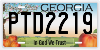 GA license plate PTD2219