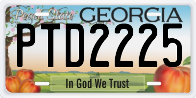 GA license plate PTD2225