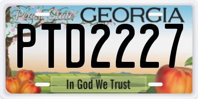GA license plate PTD2227