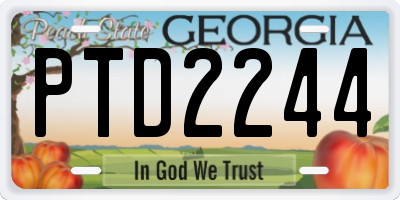 GA license plate PTD2244