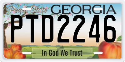 GA license plate PTD2246