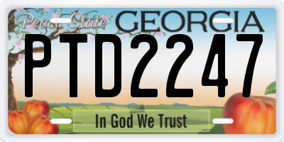 GA license plate PTD2247