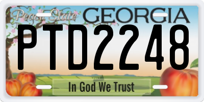 GA license plate PTD2248