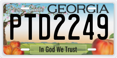 GA license plate PTD2249