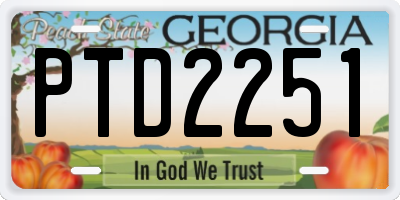 GA license plate PTD2251