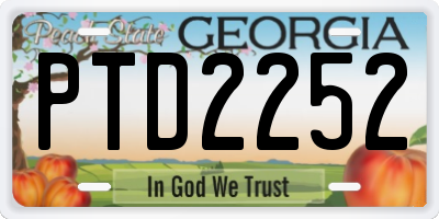 GA license plate PTD2252