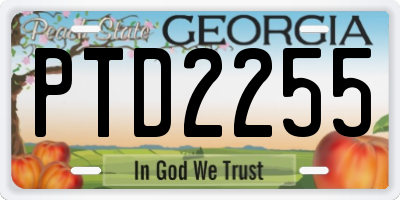 GA license plate PTD2255