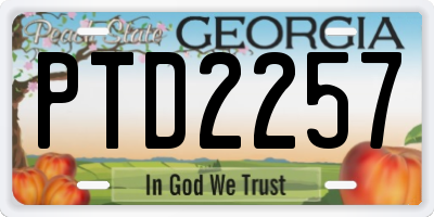 GA license plate PTD2257