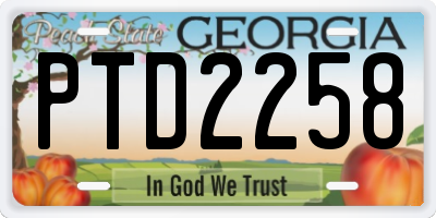 GA license plate PTD2258