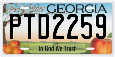 GA license plate PTD2259