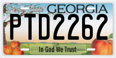 GA license plate PTD2262
