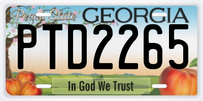 GA license plate PTD2265