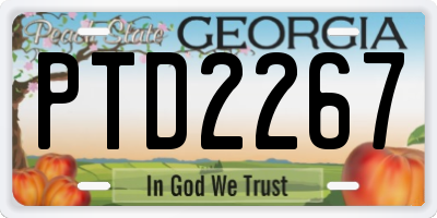 GA license plate PTD2267