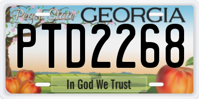 GA license plate PTD2268