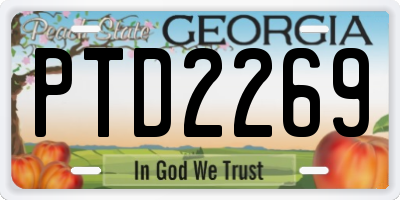 GA license plate PTD2269