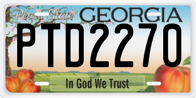 GA license plate PTD2270