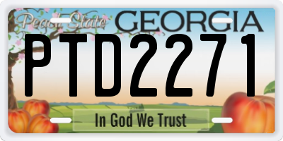 GA license plate PTD2271