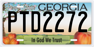 GA license plate PTD2272